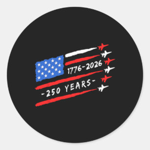 Sticker Rond 250 Ans Américain 1776 2026 250e Usa Anniversaire