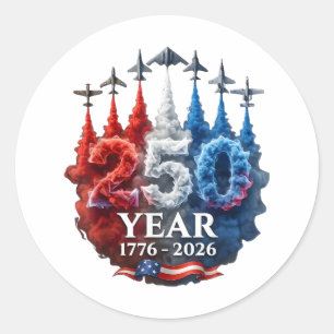Sticker Rond 250 ans américain 250e USA patriotique 4 juillet