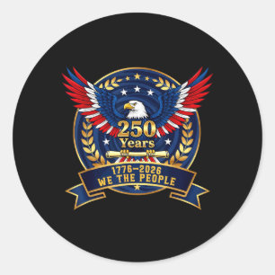 Sticker Rond 250 ans américains 1776 2026 250e anniversaire Aig
