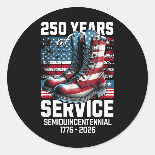 Sticker Rond 250 ans Amérique Anniversaire 250e indépendance D (Devant)