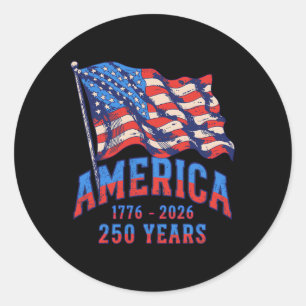 Sticker Rond 250 Ans Anniversaire de l'Amérique 250e Indépendan