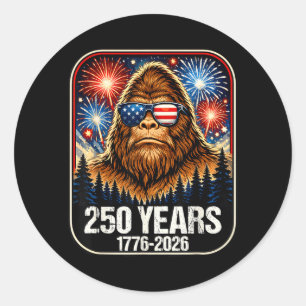 Sticker Rond 250 Ans Bigfoot Patriotique 1776-2026 250ème