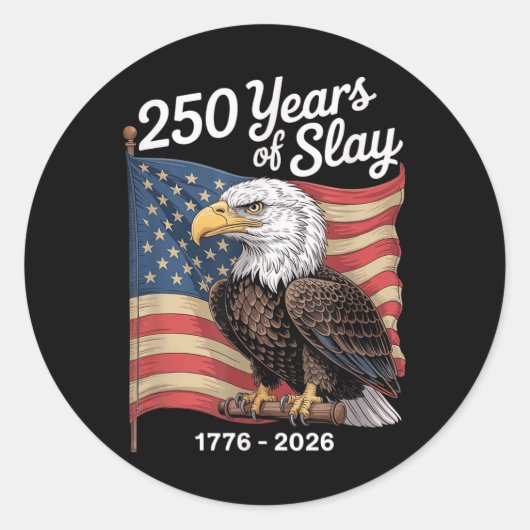 Sticker Rond 250 Ans D'Aigle De Joue Usa 250E Anniversaire (Devant)