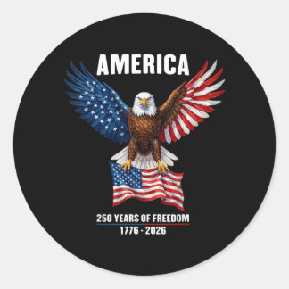Sticker Rond 250 Ans D'américain 1776 2026 250e Anniversaire Us