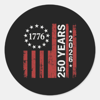 Sticker Rond 250 Ans d'Amérique Anniversaire 250e Indépendance