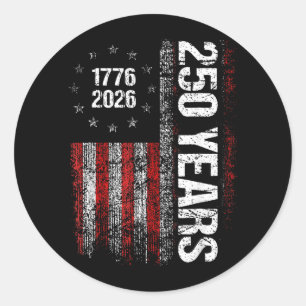Sticker Rond 250 ans d'anniversaire américain 250e Indépendance