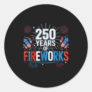 Sticker Rond 250 ans de feux d'artifice 1776-2026 semiquincente