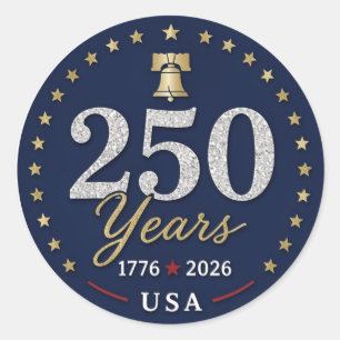 Sticker Rond 250 Ans États-Unis