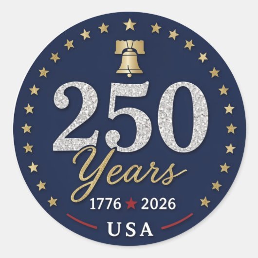 Sticker Rond 250 Ans États-Unis (Devant)