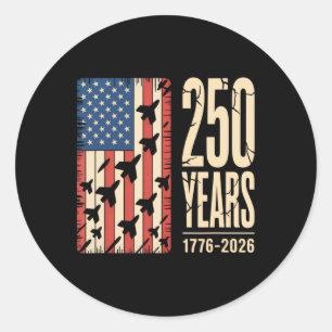 Sticker Rond 250 Ans Fête des 250 ans d'Amérique Drapeau US USA