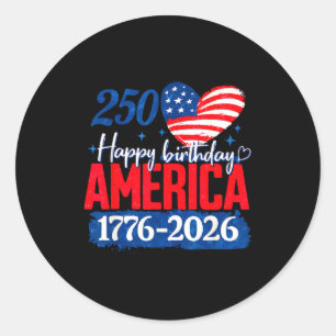 Sticker Rond 250 Ans Joyeux Anniversaire Amérique