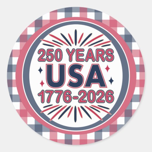 Sticker Rond 250 ans USA | Semiquinentenaire 1776-2026 (Devant)