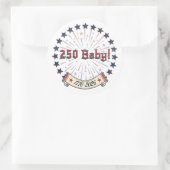 Sticker Rond 250 Baby America 250 Patriotic Fireworks Design (Sac)