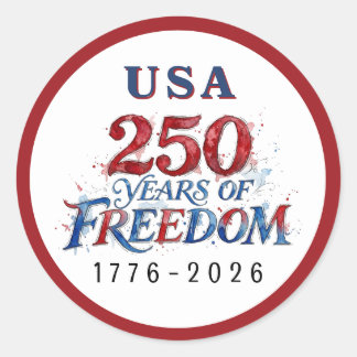 Sticker Rond 250 Years America Anniversary 
