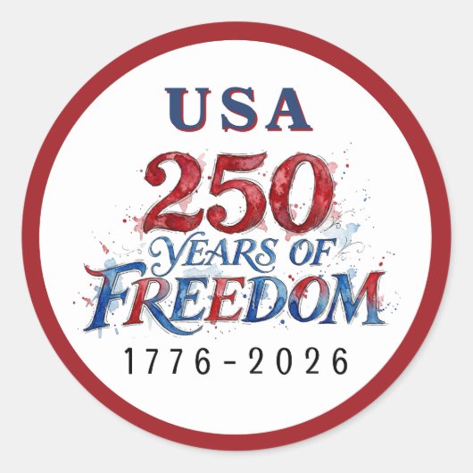 Sticker Rond 250 Years America Anniversary  (Devant)