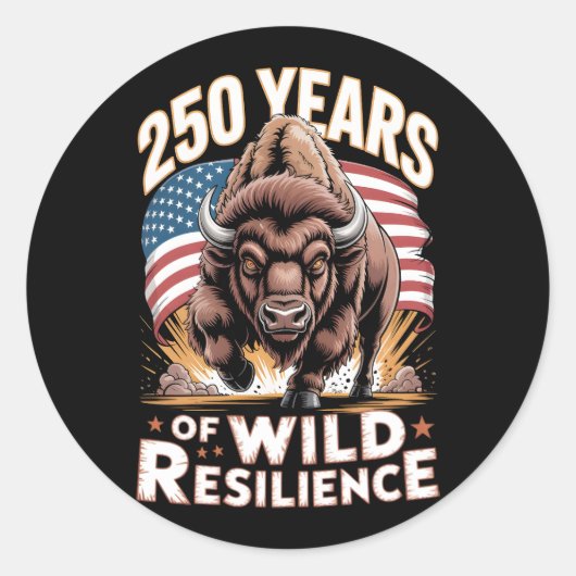 Sticker Rond 250 Years of Wild Resilience Bison (Devant)
