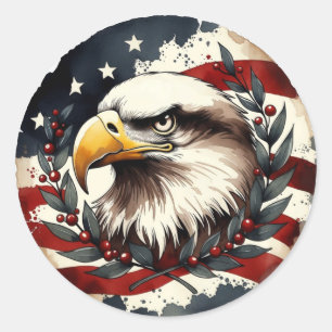 Sticker Rond 250e anniversaire American Eagle patriotique