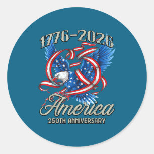 Sticker Rond 250e anniversaire d'Amérique 1776 2026