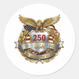 Sticker Rond 250e anniversaire de l'Amérique