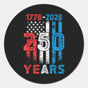 Sticker Rond 250e anniversaire des États-Unis 4 juillet 250 ans