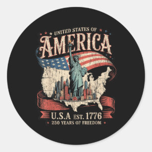 Sticker Rond 250e anniversaire des États-Unis d'Amérique 1776-2