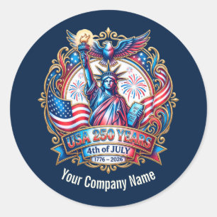 Sticker Rond 250e anniversaire des États-Unis le 4 juillet