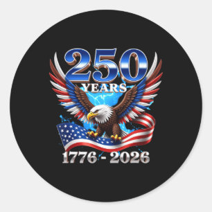 Sticker Rond 250e anniversaire des États-Unis patriotique _1