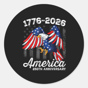 Sticker Rond 250e anniversaire du 4 juillet 1776-2026