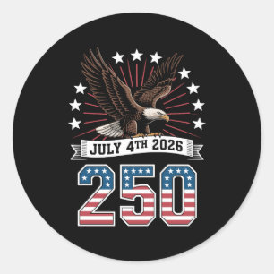 Sticker Rond 250e anniversaire patriotique 4 juillet 1776 2026