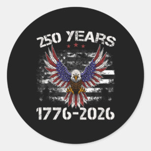 Sticker Rond 250e anniversaire Usa aigle patriotique 250 ans 4t