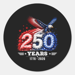 Sticker Rond 250e anniversaire Usa Patriotique 250 Ans