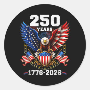 Sticker Rond 250e anniversaire Usa Patriotique 250 Ans Américai