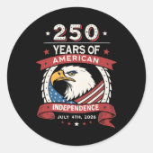 Sticker Rond 250e Fête des Etats-Unis - 250 Ans De L'Inde Améri (Devant)