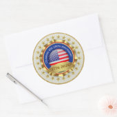 Sticker Rond 250th Anniversary USA Patriotic | 1776–2026 (Enveloppe)