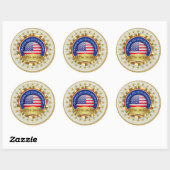 Sticker Rond 250th Anniversary USA Patriotic | 1776–2026 (Feuille)