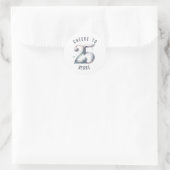 Sticker Rond 25 Anniversaire ou Anniversaire Aquarelle (Sac)