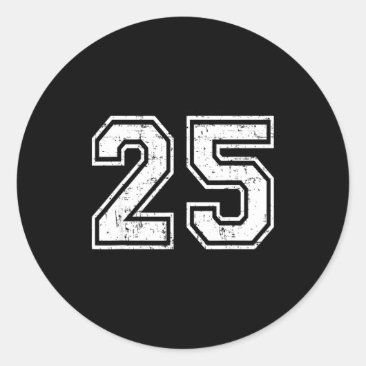 Sticker Rond 25 Number Twenty-five Team Srts Nge Varsity Matchi (Devant)