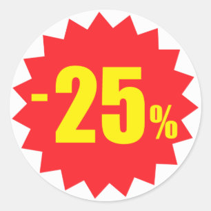 Sticker Rond 25 pour cent d'autocollants de réduction vente, bl