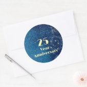 Sticker Rond 25 Year Anniversary Bond & Seal Sparkling Blue  (Enveloppe)
