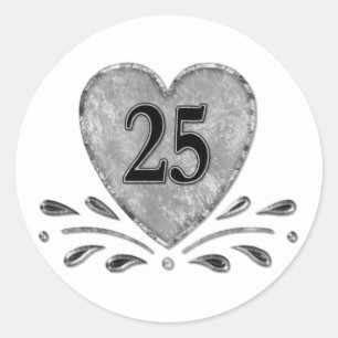 Sticker Rond 25e anniversaire - Argent