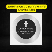 Sticker Rond 25e anniversaire Black and Silver Church Keepsaké