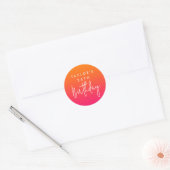 Sticker Rond 25e anniversaire Bold Hot rose et orange Ombre (Enveloppe)