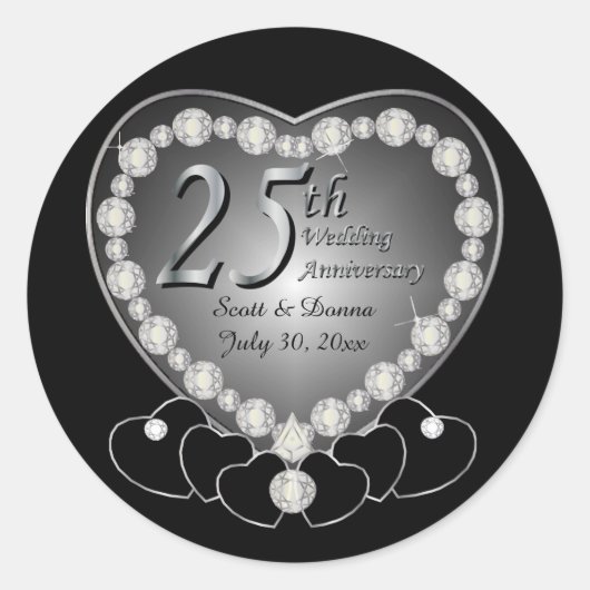 Sticker Rond 25e anniversaire d'argent (Devant)