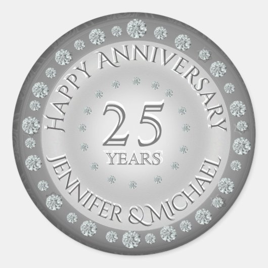 Sticker Rond 25e anniversaire d'argent (Devant)