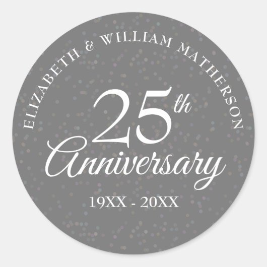 Sticker Rond 25e anniversaire de la poussière d'argent (Devant)