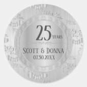Sticker Rond 25e anniversaire de mariage - Personnaliser (Devant)