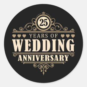 Sticker Rond 25e anniversaire du Mariage