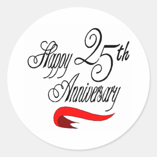 Sticker Rond 25e anniversaire du mariage a (Devant)