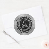 Sticker Rond 25e anniversaire du mariage argent couronne (Enveloppe)