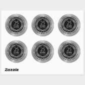 Sticker Rond 25e anniversaire du mariage argent couronne (Feuille)